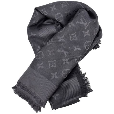 louis vuitton monogram scarf grey|Louis Vuitton checkered scarf.